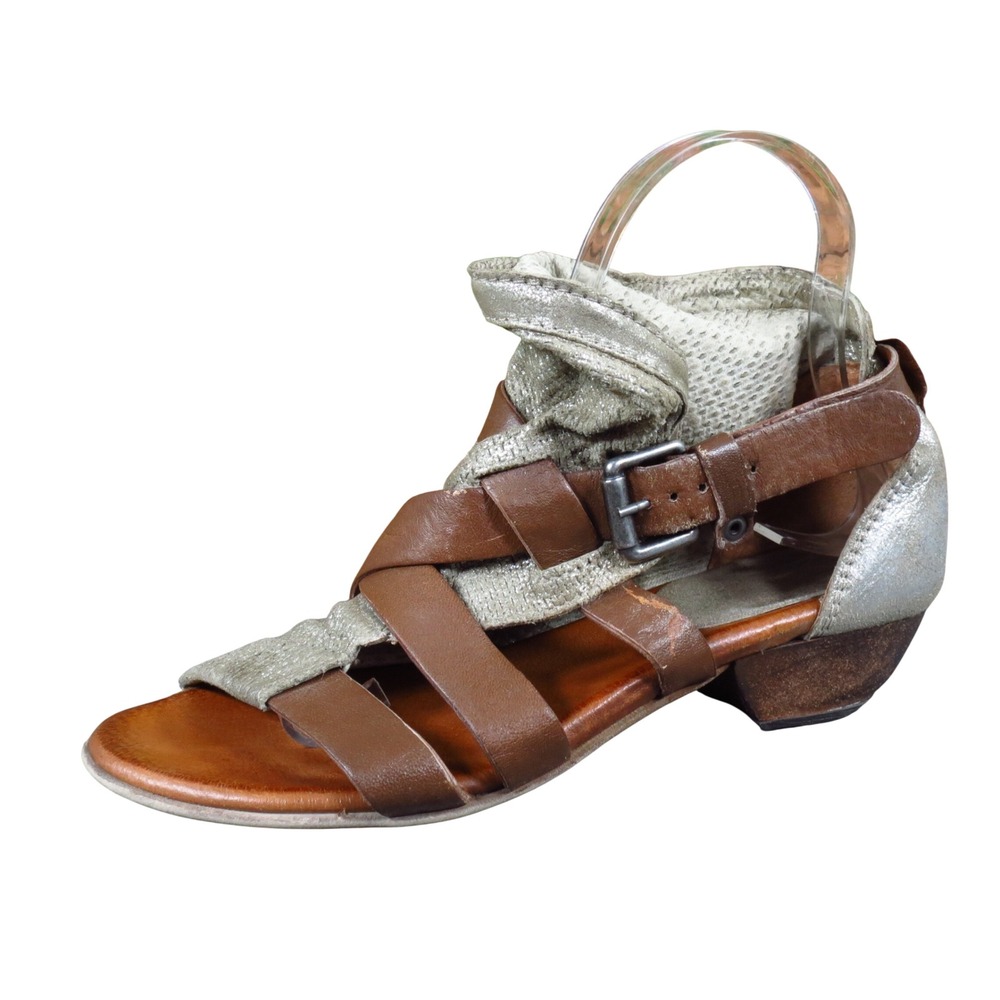 Miz Mooz Cassidy Womens Gladiator Sandals Size 37 Fashion Brown Metallic Leather